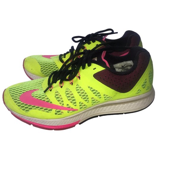NIKE ZOOM ELITE 7 Tennis Shoes Athletic Running - Neon Yellow / Pink Women's 7 - Picture 5 of 10